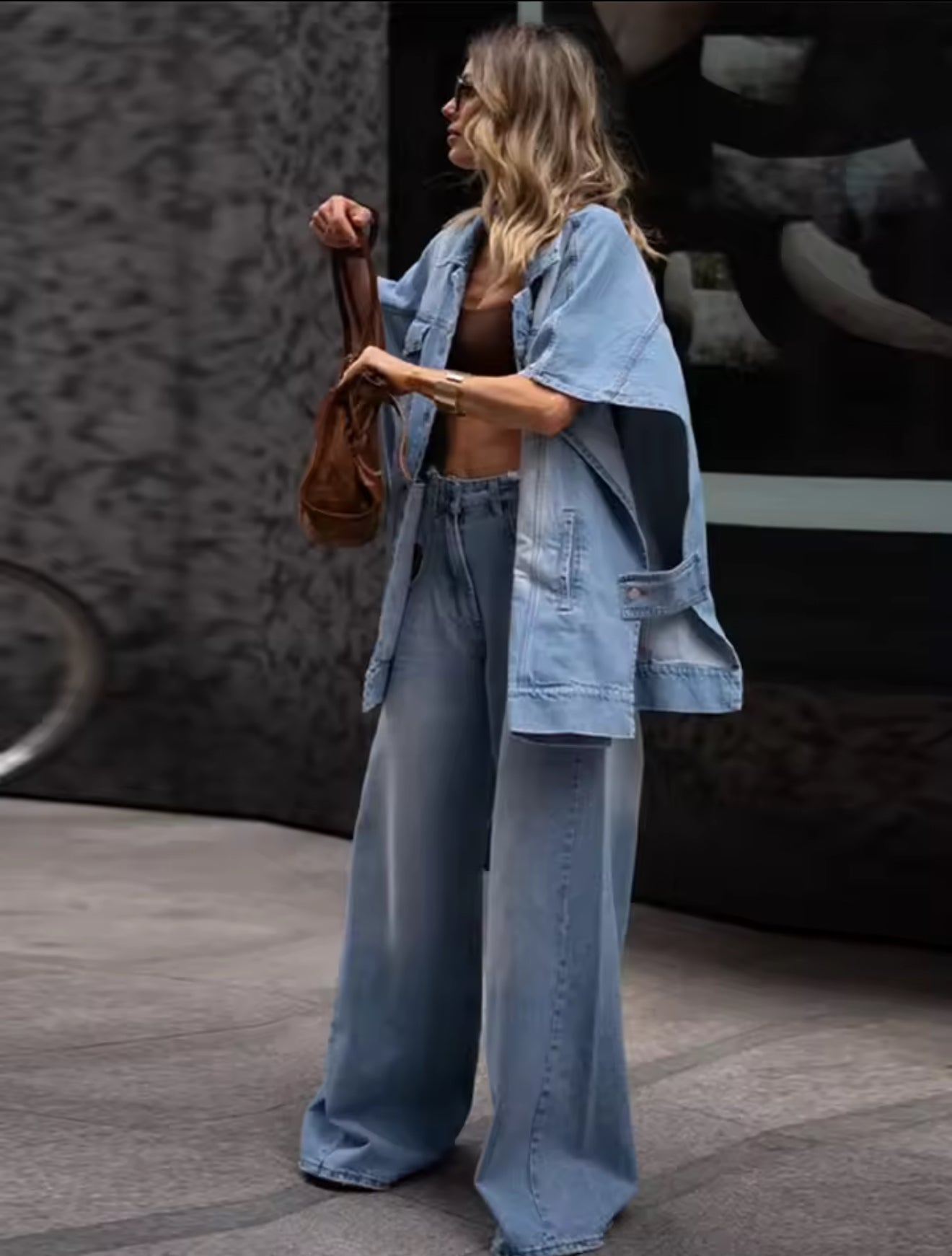 Denim coat set
