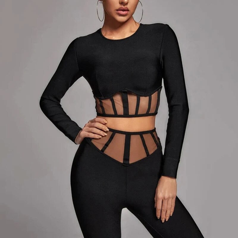 Mesh crop top set