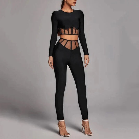 Mesh crop top set