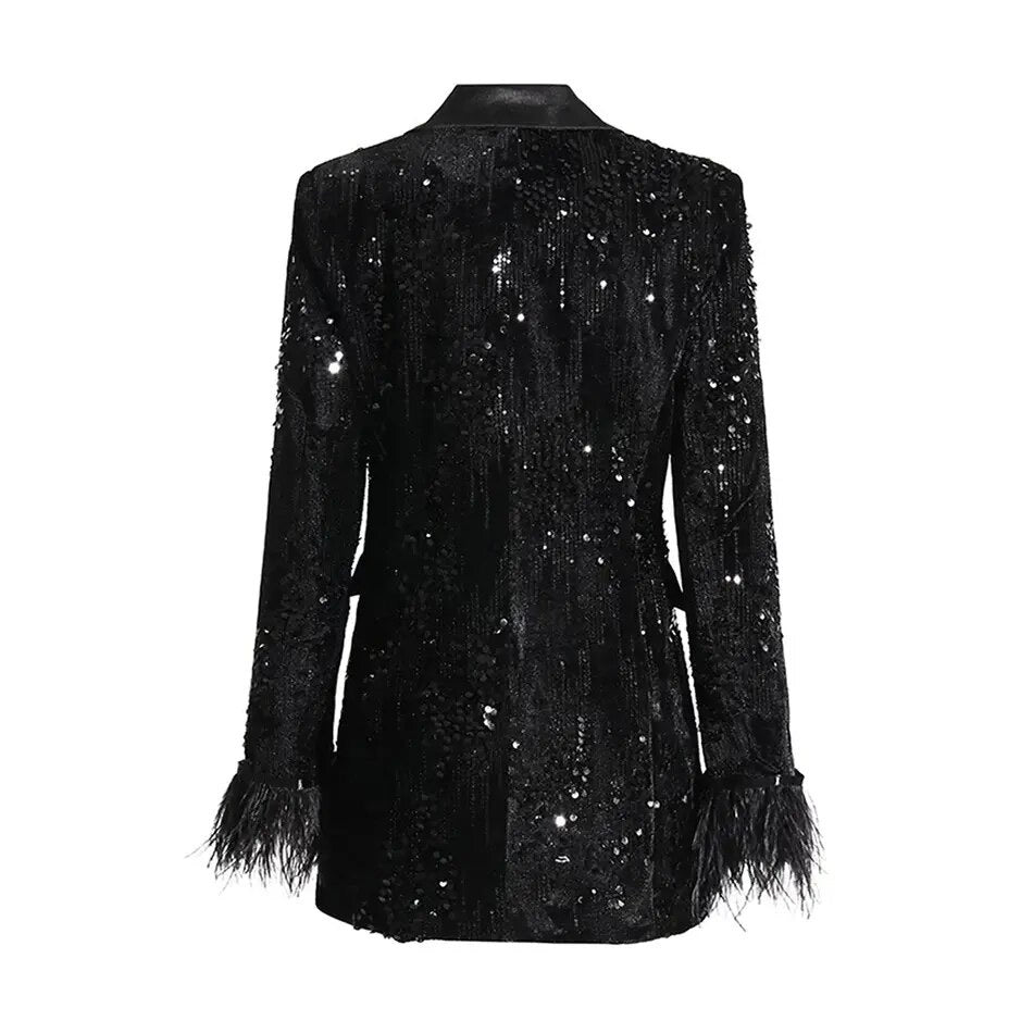 Sequin double breasted jacket