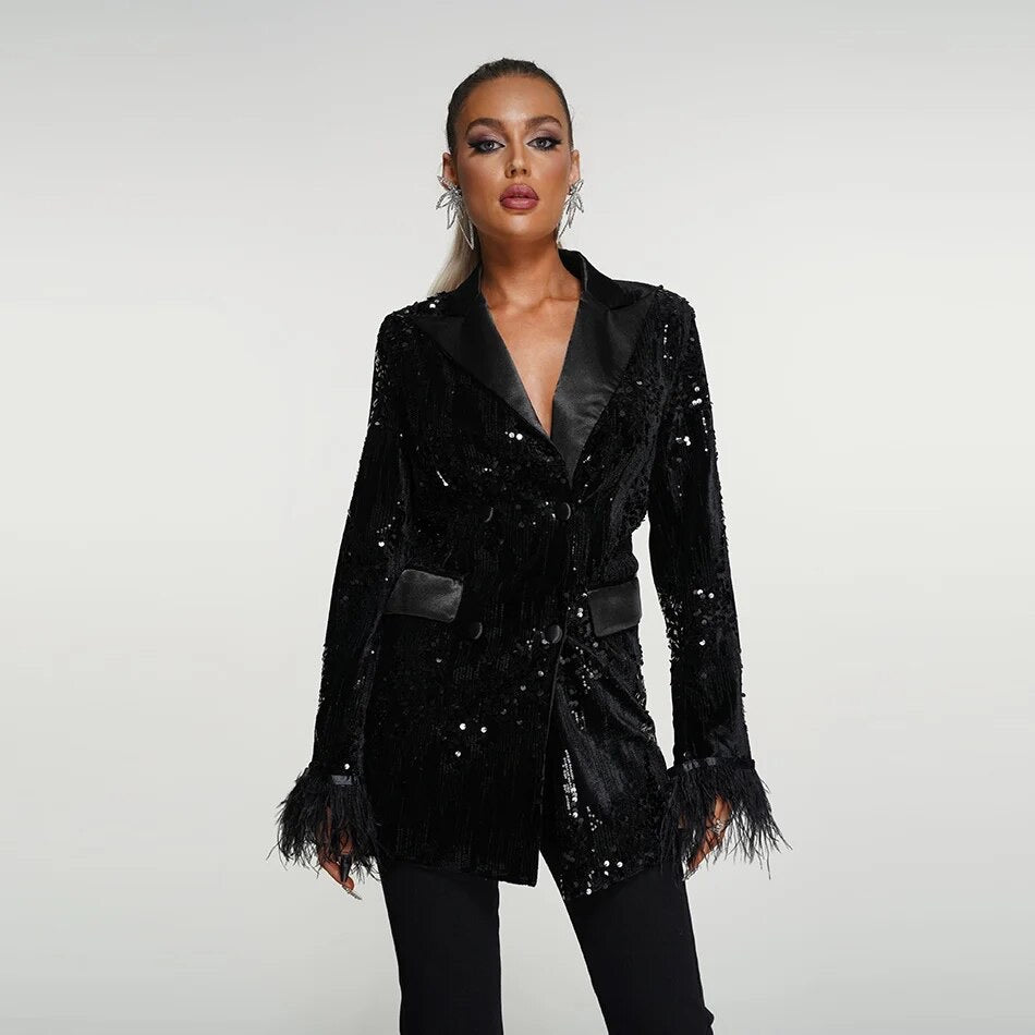 Sequin double breasted jacket