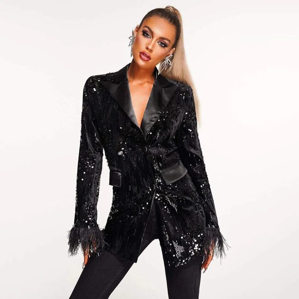 Sequin double breasted jacket