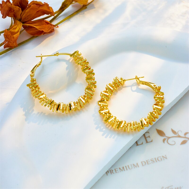 Stainless Steel Irregular Circle Hoop Earring