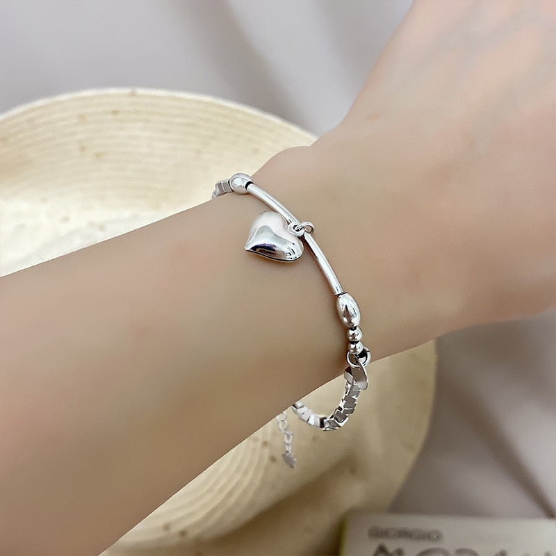 925 Sterling Silver Diamond-Studded Butterfly Bracelet