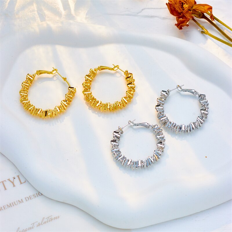 Stainless Steel Irregular Circle Hoop Earring