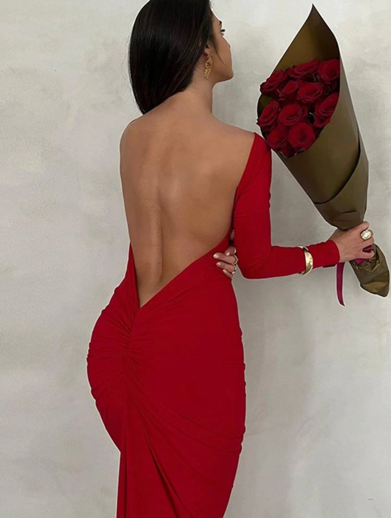 Backless midi dress